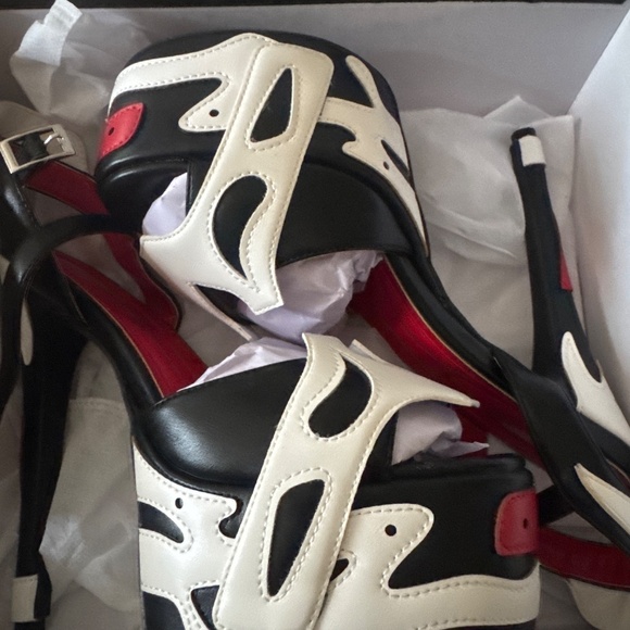 AZALEA WANG EINAR BLACK MULTI PLATFORM STILETTO - 8.5 - Picture 2 of 2